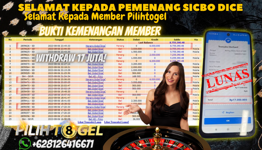 Bukti JP Live Casino Pilihtogel - Dadu Sicbo Online
